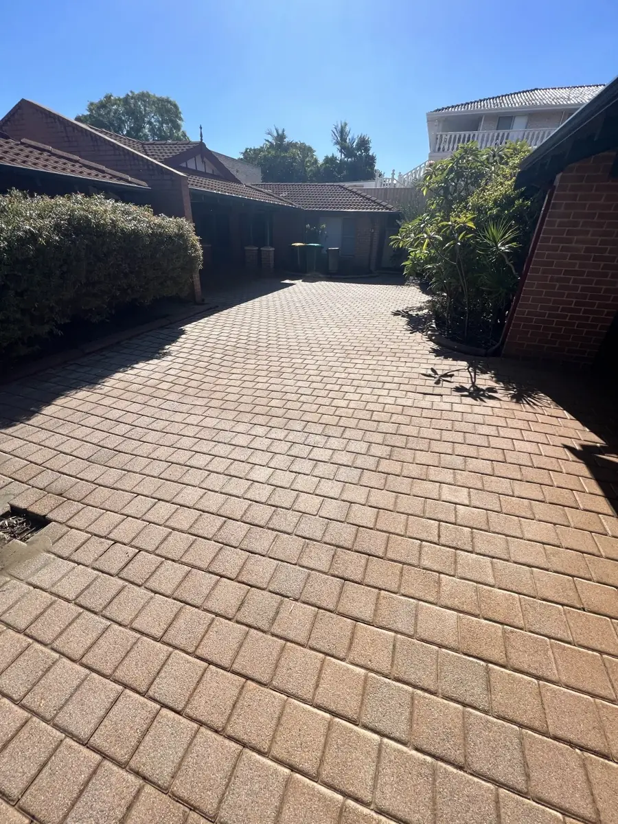 The same Perth driveway after surface cleaning